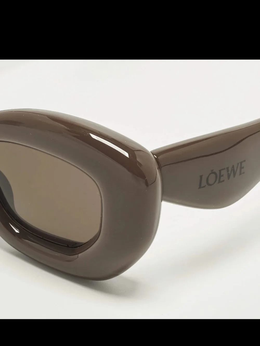 Loewe Chocolate Brown Thick Acetate Sunglasses LW40117I Inflated Cat